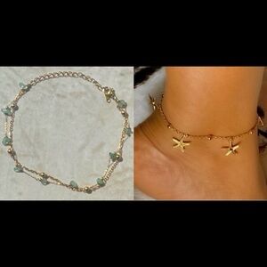Green Aventurine & Gold Starfish Anklet